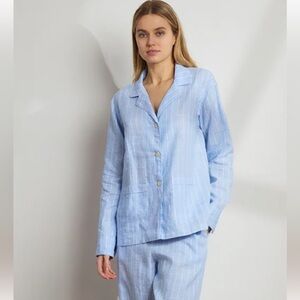 Sleep Code Linen Pajama Top